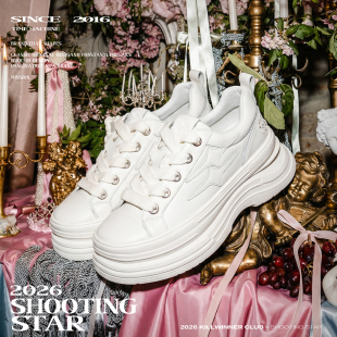 KILLWINNER 离火系列帆布鞋 白色 增高7cm厚底休闲鞋 情侣款 KW