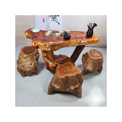根雕茶台实木树根茶几原木家用客厅香樟木头茶台树桩小型阳台茶桌