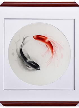 苏绣成品纯手工刺绣鲤鱼锦鲤年年有余客厅餐厅装饰画1-4精品挂画
