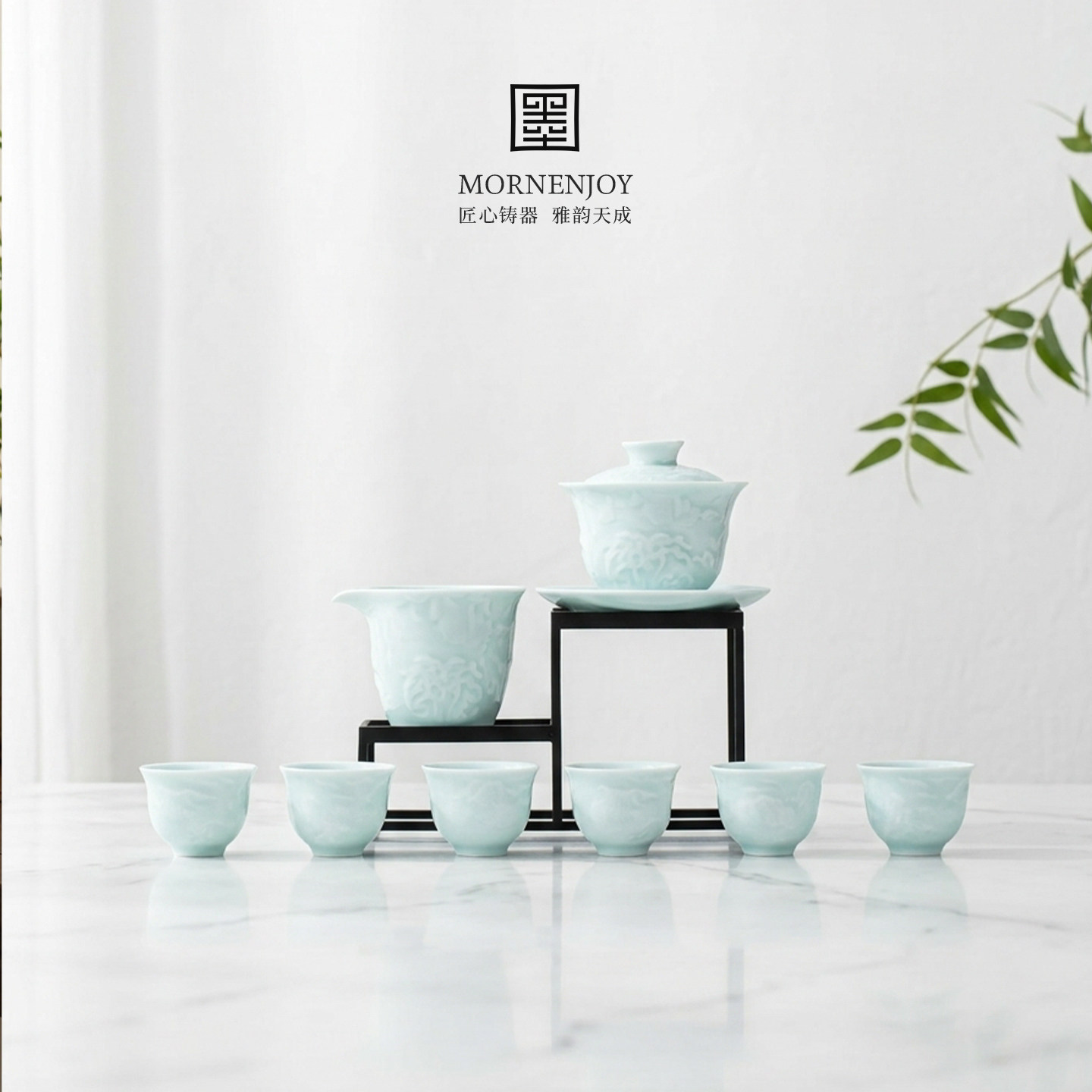 茶具泡茶盖碗专用瓷器陶瓷杯景德镇高档茶具套组礼盒父亲节礼物