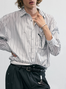 C2H4 Lineation Recliner Shirt 旧时衣橱堆放褶皱 衬衫 #R010