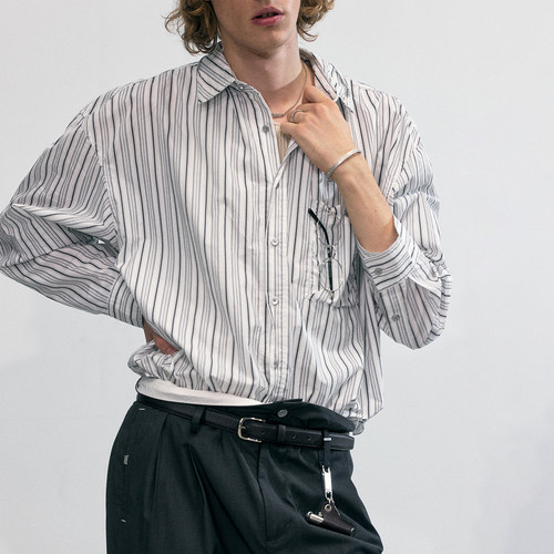 C2H4 Lineation Recliner Shirt 旧时衣橱堆放褶皱 衬衫 #R010