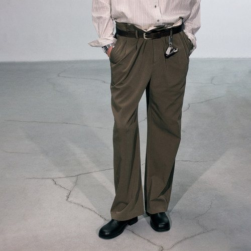 C2H4 Vrille Pants 褶皱腰部 橄榄石色 维里尔西裤 #R010