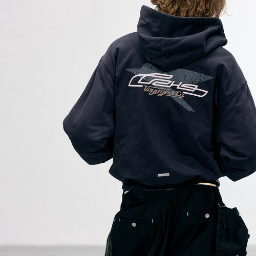 C2H4 错位结构肩线 廓形感飞行拉链帽衫 #R010