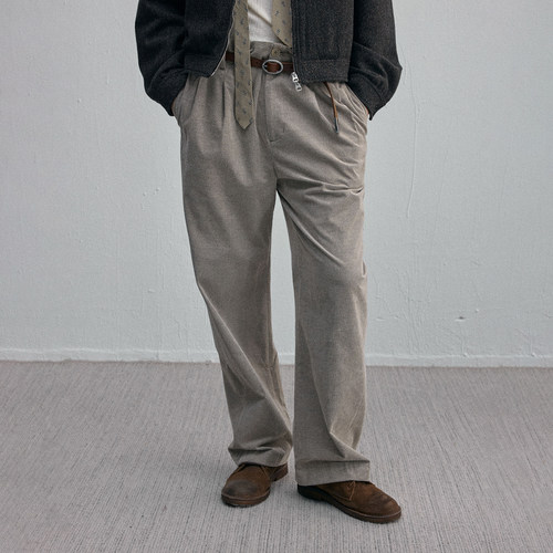 C2H4Vrille Tailored Pants  定格瞬间 褶皱腰部 维里尔西裤