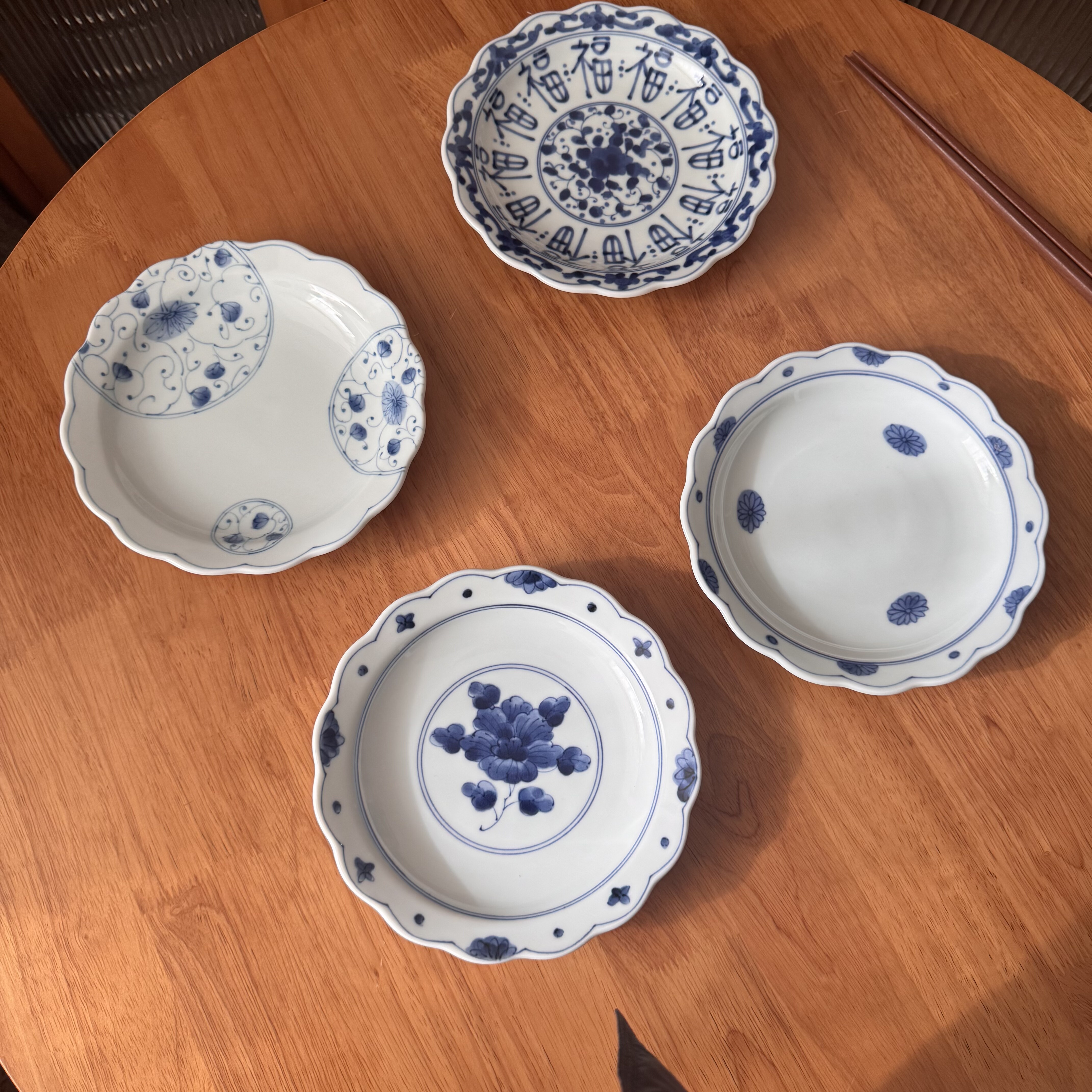 日本进口釉下彩单个平盘