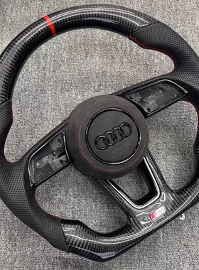 适用于奥迪A4L碳纤维方向盘A6LQ3Q5A8A7Q7RS3RS5碳纤维方向盘改装