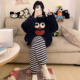 胖MM宽松家居服套装 睡衣女士秋冬季 珊瑚绒加厚加绒卡通加肥加大码
