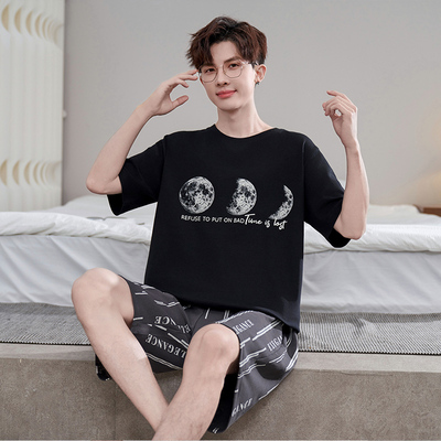 夏季纯棉短袖短裤加大码家居服