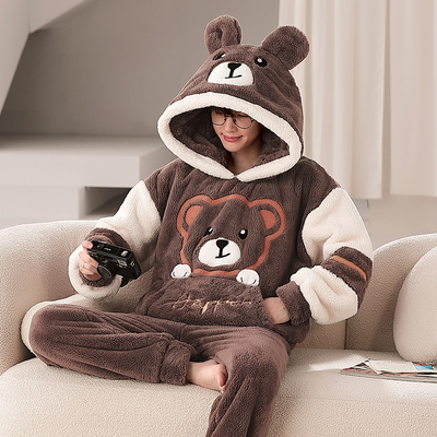 睡衣男士珊瑚绒秋冬款加厚加绒