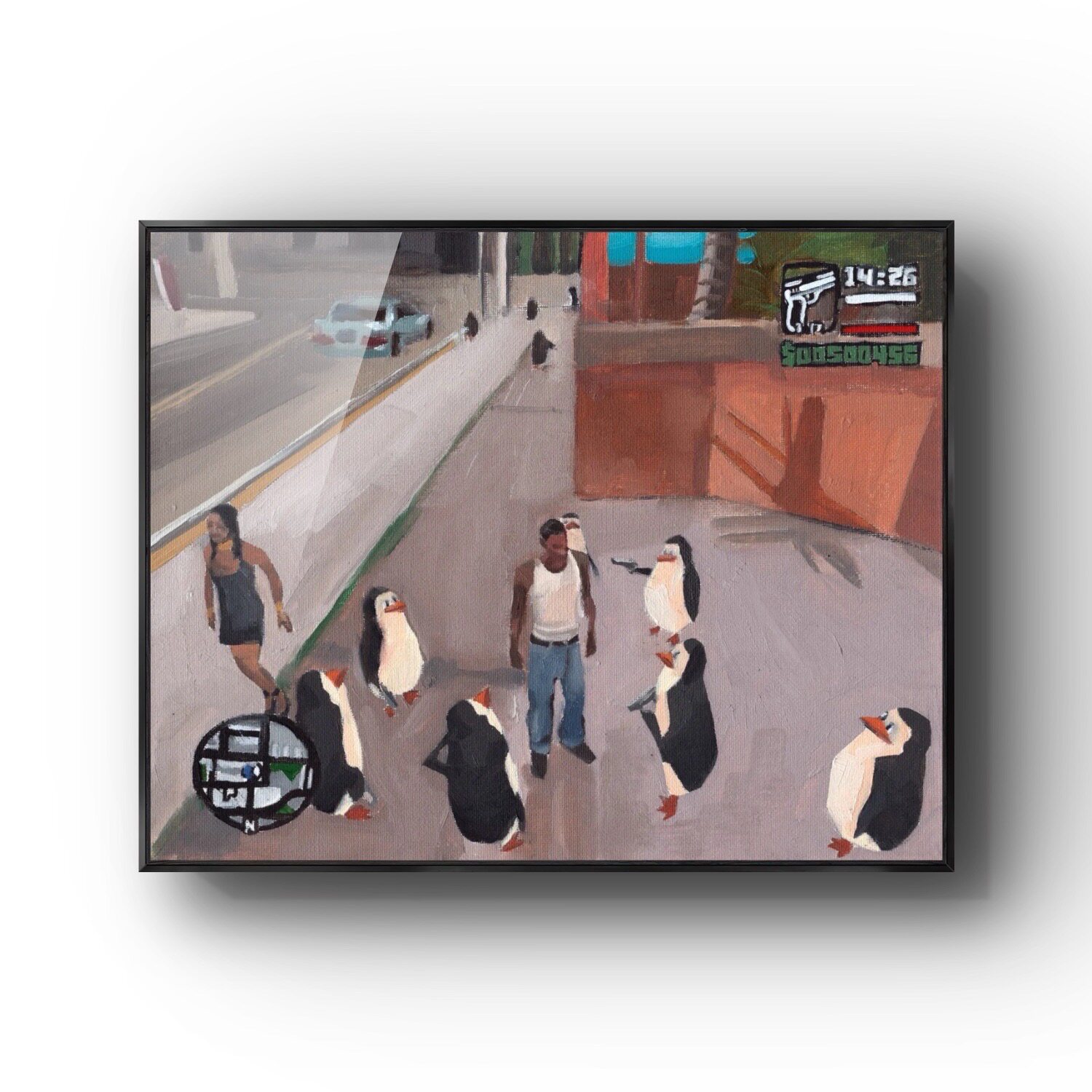 GTA游戏周边艺术挂画装饰画r星网咖高级感空白墙潮流带框可定制黑