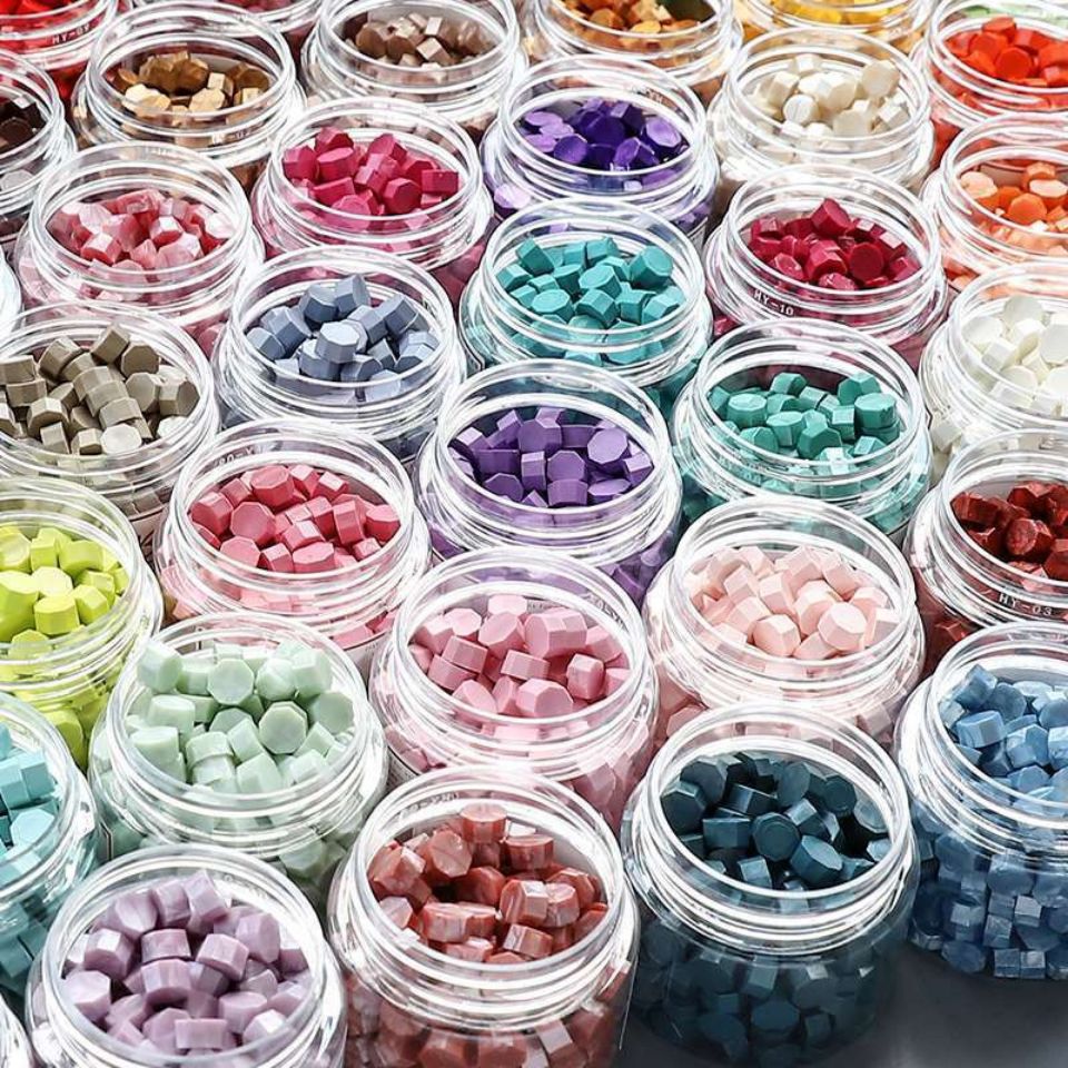 200粒瓶装火漆蜡粒 103色珠光火漆印章蜡粒火漆封蜡纯色封印手账