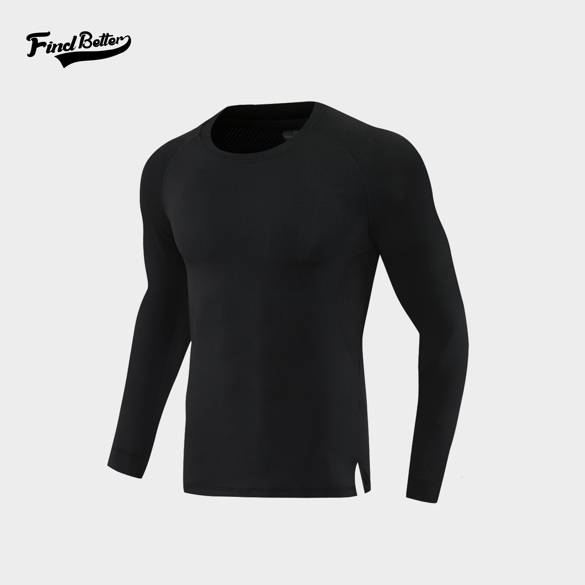 新款紧身衣篮球运动训练长袖拼接高弹透气速干投篮服打底衫男-T01