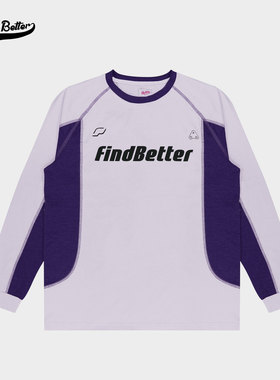 拼色印花长袖T恤美式运动速干投篮服训练跑步圆领上衣-338