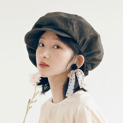 刘亦菲许红豆同款帽子女春夏韩版百搭报童鸭舌帽文艺复古画家帽女