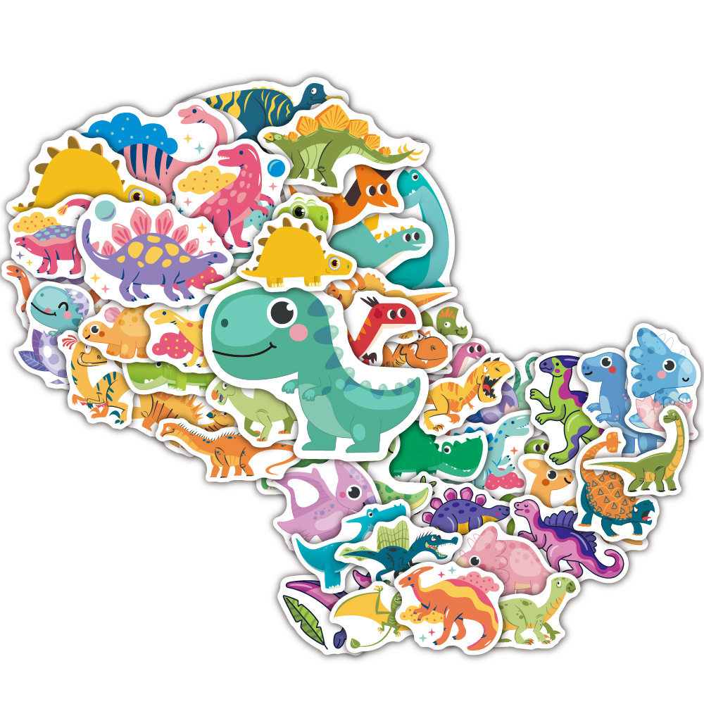 50张超萌侏罗纪恐龙儿童可爱卡通贴纸手机壳水杯笔记本防水装饰