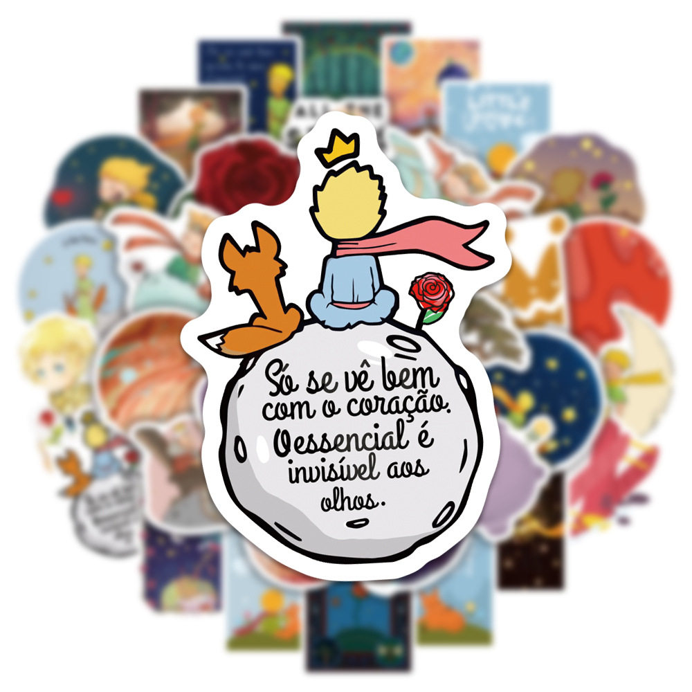 50张b612星球小王子手绘卡通文艺贴纸笔记本手机水杯diy防水装饰