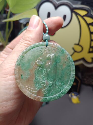 天然独山玉花开见佛禅韵好运连连挂件毛衣链男女文玩珠宝配饰品礼