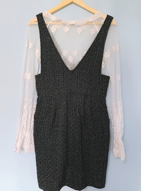 秋冬款网红ins毛呢百搭可爱甜美日系少女感背带裙连衣裙连身裙