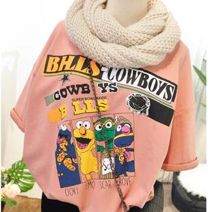 闲置！磨毛加厚半袖t恤女 宽松内搭上衣女秋冬欧货大版打底衫潮