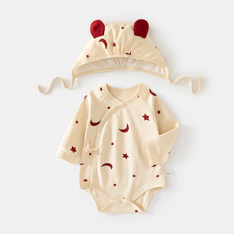 0-1婴幼儿纯棉包屁衣送胎帽