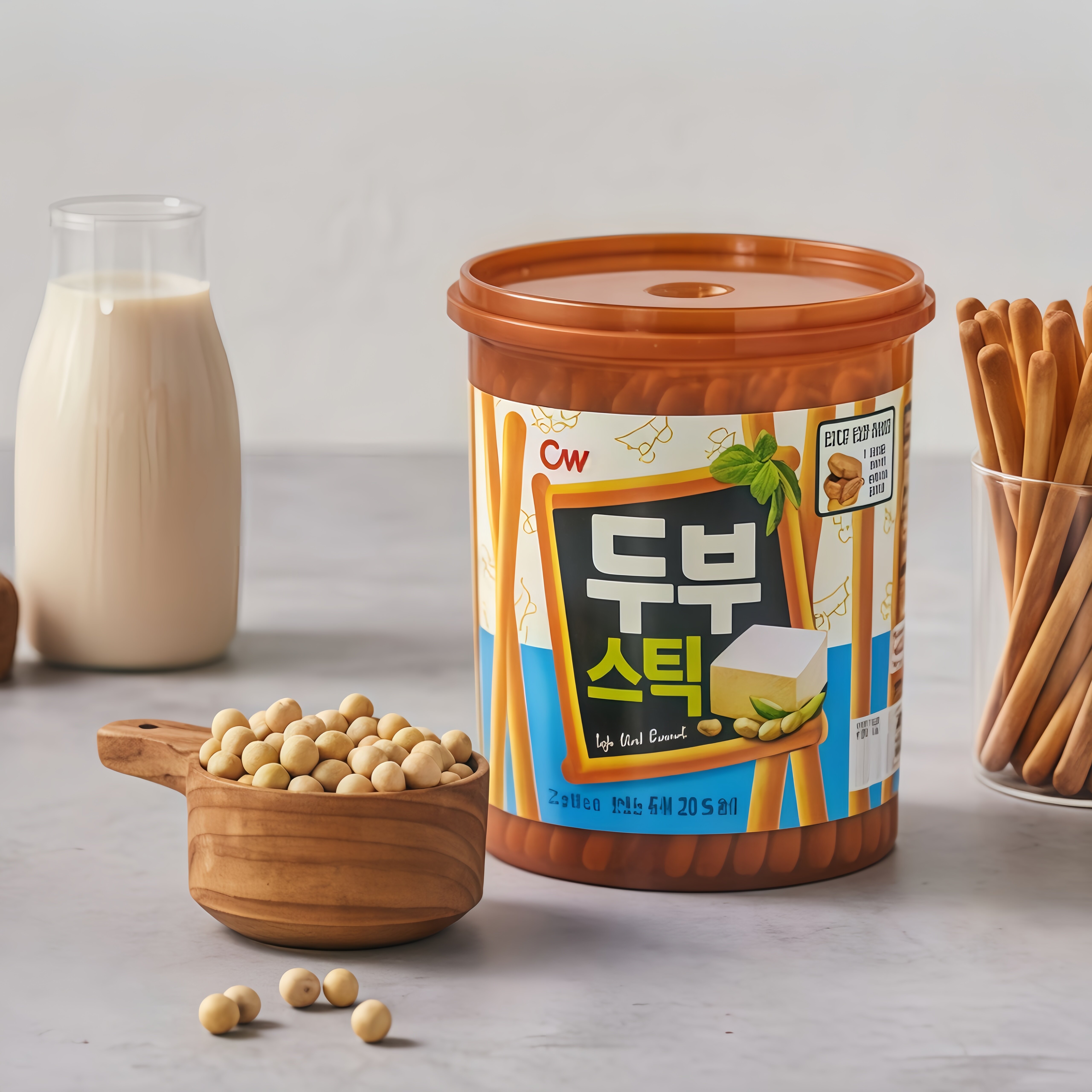 韩国进口CW青右豆腐味芝麻棒棒饼干酥脆儿童磨牙棒手指饼健康零食