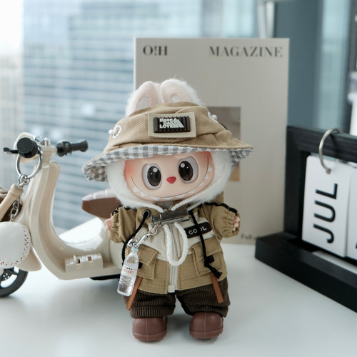Labubu娃衣五件套 原创山系户外风17cm搪胶盲盒挂件包含鞋子