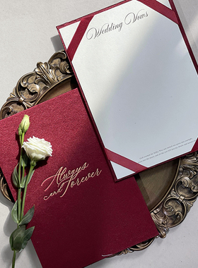 MARRYSO高端大号A4婚礼誓言本香港结婚证书欧式请帖小众高级商务