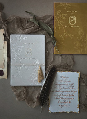 MarrySo高端婚礼丝绒誓言卡 新中式结婚誓言本国潮风结婚宣言致词