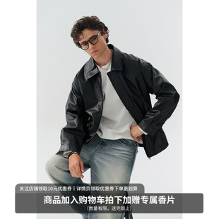 皮衣外套 皮夹克宽松黑色机车服潮流男士 MIDASHAND春秋季 复古美式