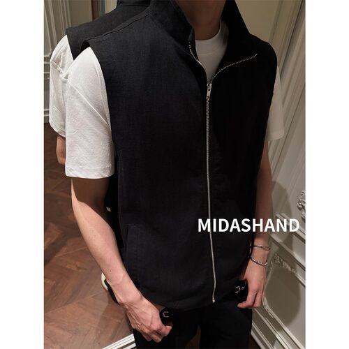 MIDASHAND亚麻天丝老钱马甲