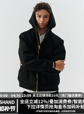 MIDASHAND 重磅500g美式男生卫衣开衫拉链外套复古帽衫情侣春新款