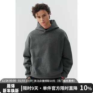 套头加绒上衣boxy版 重磅连帽卫衣秋冬款 型 MIDASHAND 王星越同款