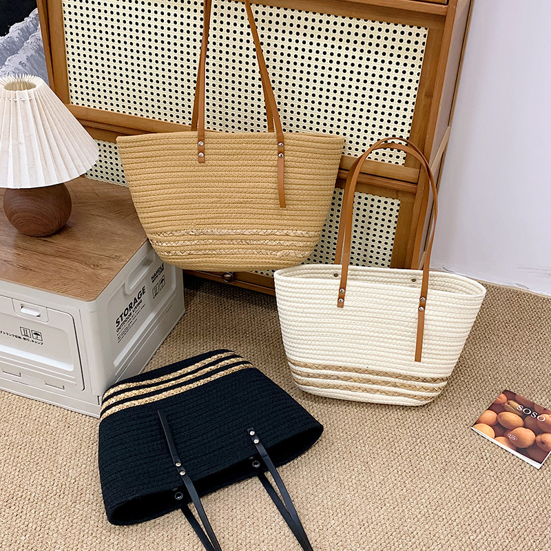 手工编织包包女2026春季新款潮流沙滩休闲单肩包大容量通勤托特包,箱包皮具/热销女包/男包,编织包,淘宝优惠券,粉丝福利购,淘宝优惠卷