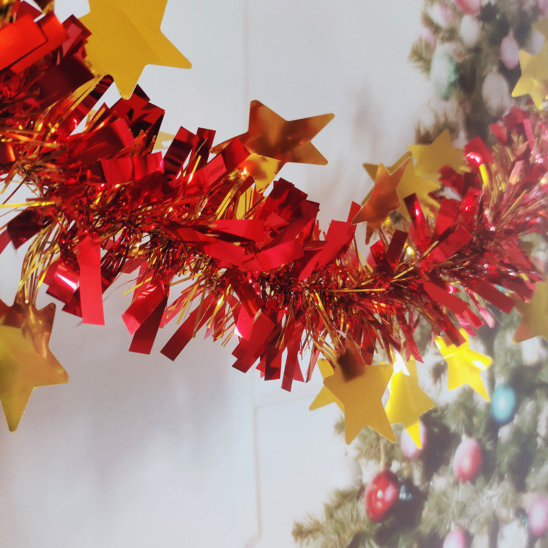 新年装饰用品生日幼儿园挂饰结婚房间教室布置装饰五角星彩带彩条