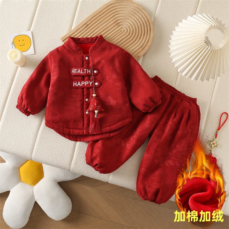 婴儿周岁冬装喜庆过年套装中国风唐装