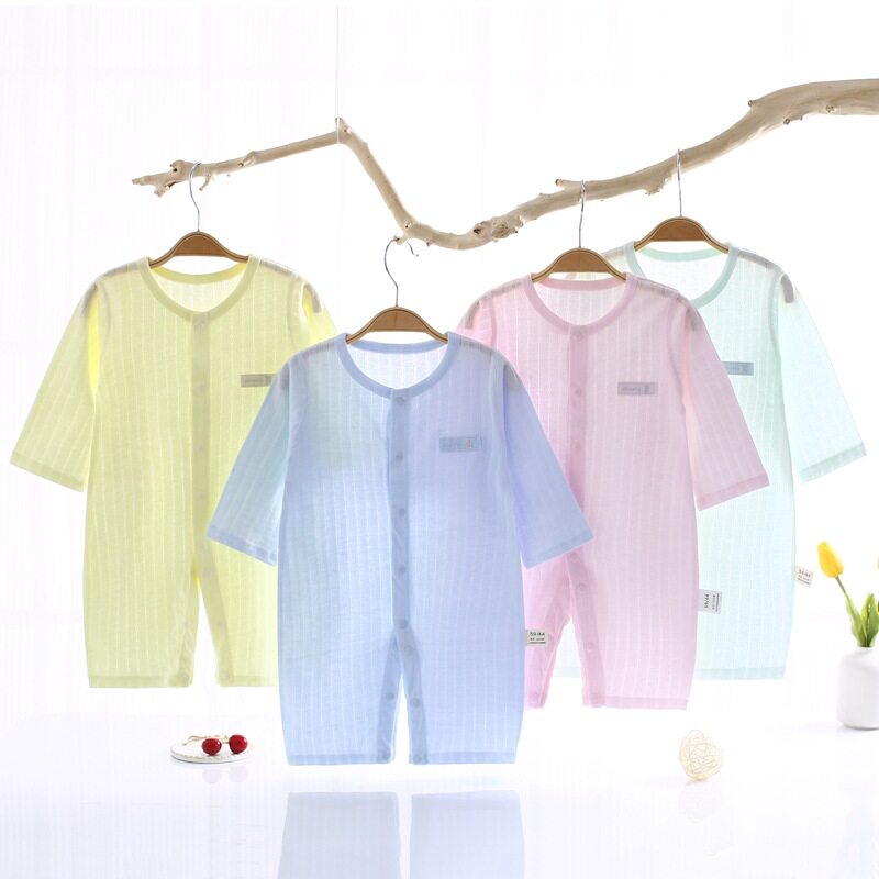 婴儿夏季衣服纯棉哈衣三四个月宝连身衣/爬服/哈衣