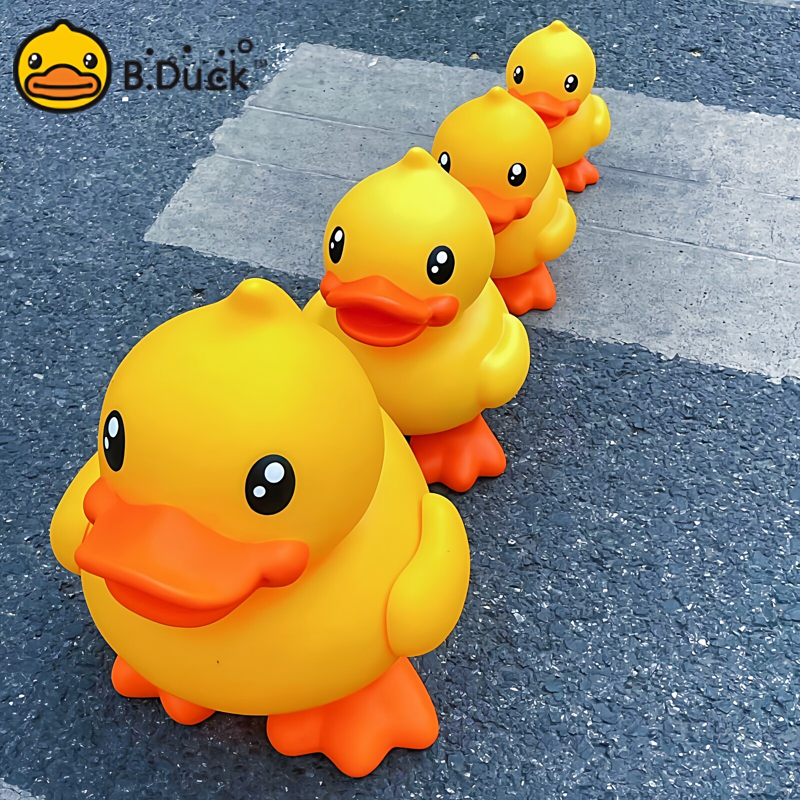 B.Duck小黄鸭钱箱中号储蓄罐卡通储钱罐桌面摆件防摔硬币网红零钱