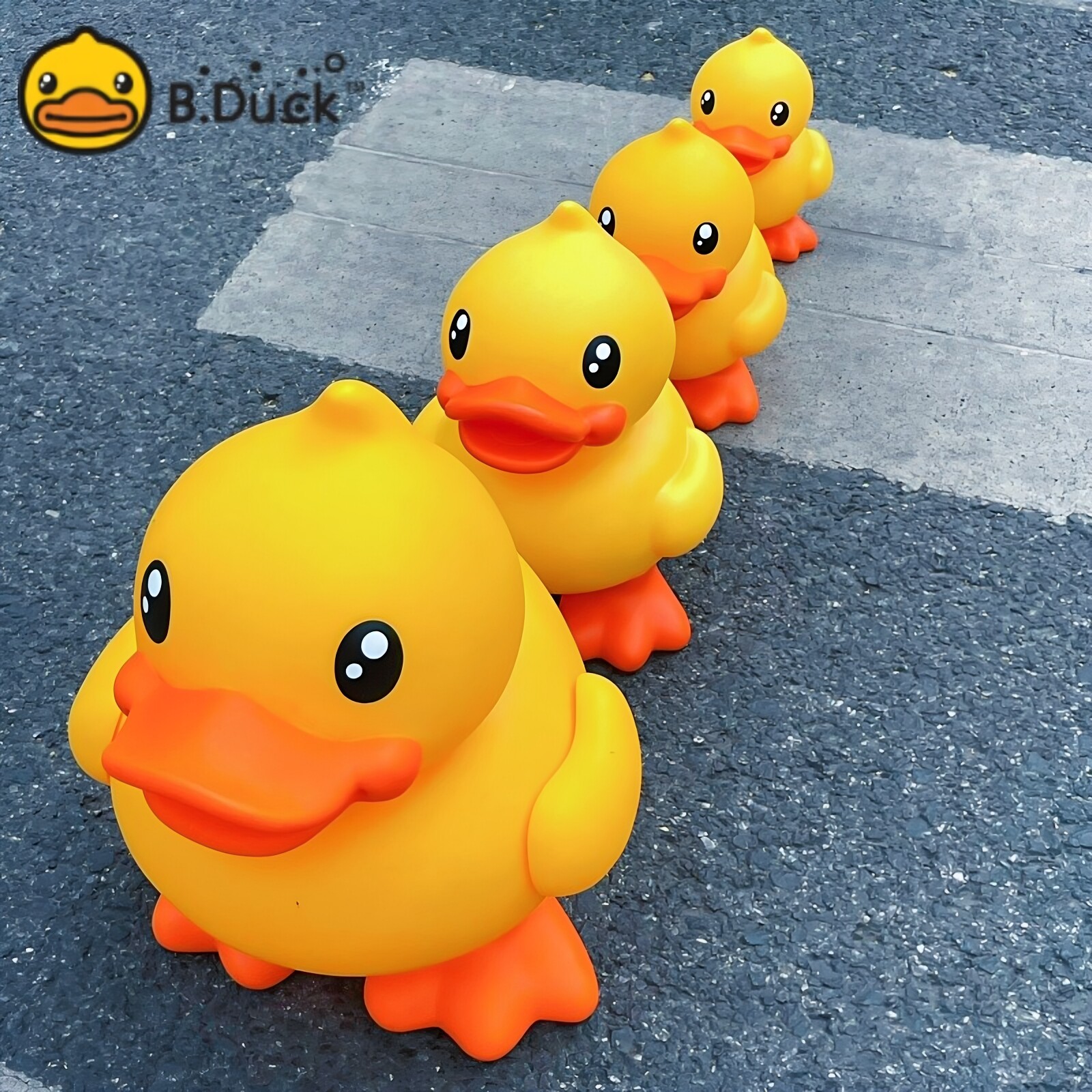 B.Duck小黄鸭钱箱中号储蓄罐卡通储钱罐桌面摆件防摔硬币网红零钱