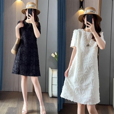 赫本风a字白色连衣裙2025