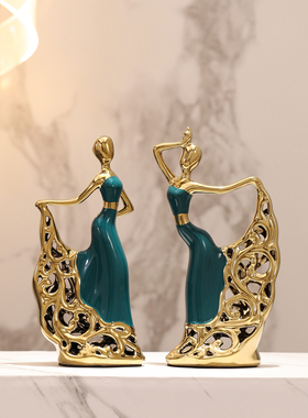 现代简约优雅跳舞女孩家居摆件电视酒柜玄关小众高级艺术感装饰品