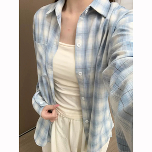胖mm特大码300斤格子长袖衬衫女春秋季新款宽松小众衬衣洋气外套
