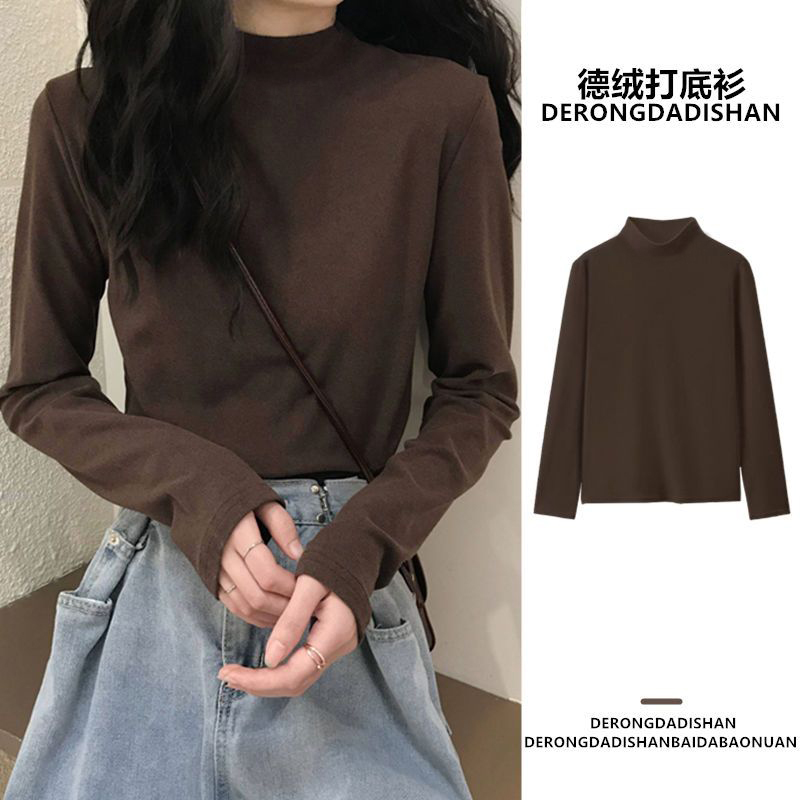 打底衫女大码200斤胖mm双面德绒