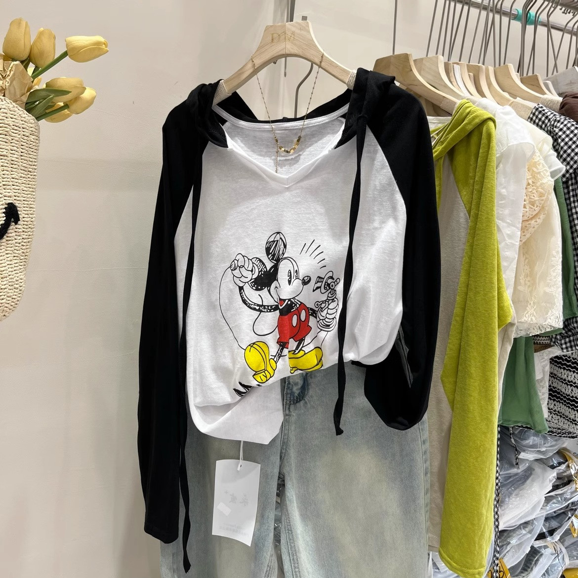 特大码胖mm300斤连帽撞色长袖t恤女春秋季宽松显瘦内搭打底衫,女装/女士精品,大码内搭,淘宝优惠券,粉丝福利购,淘宝优惠卷