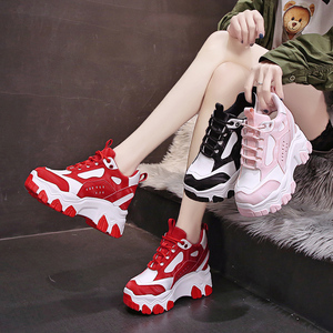 小个子内增高女鞋新款2026爆款春季百搭ins潮厚底松糕运动休闲鞋
