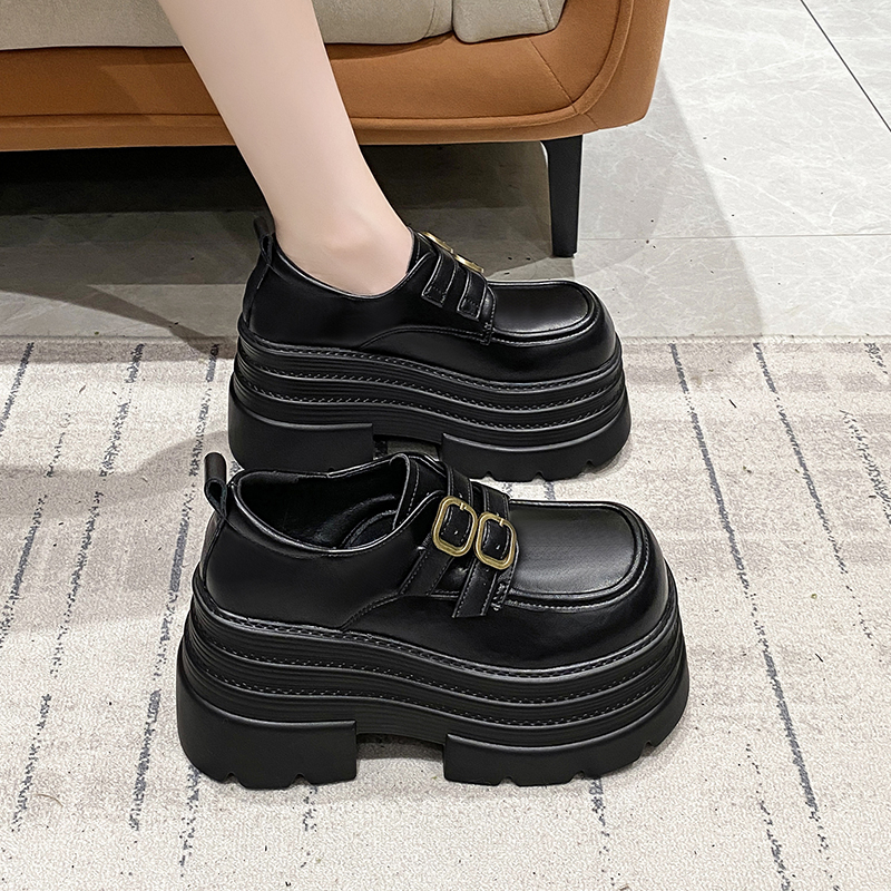 小个子厚底乐福鞋女2024新款