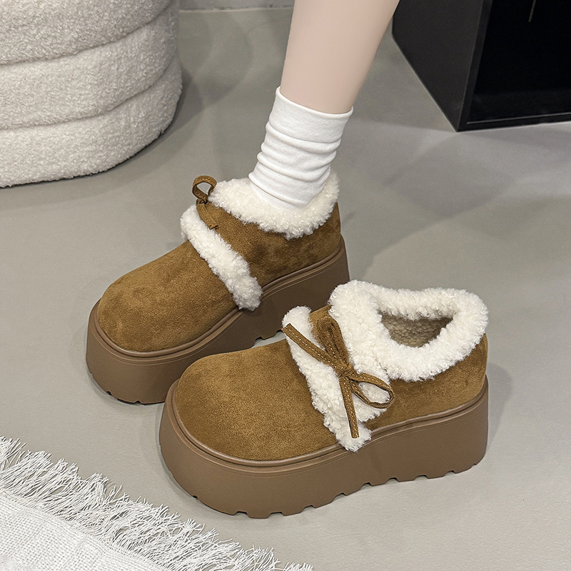 2025冬季新款毛茸茸乐福鞋