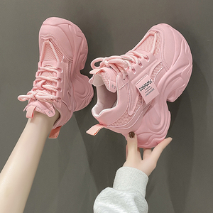 内增高女鞋厚底网面透气老爹鞋女2026新款春季增高10cm休闲运动鞋