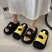 网红爆款 外穿魔术贴百搭凉拖潮 夏季 高级感增高厚底拖鞋 女2025新款