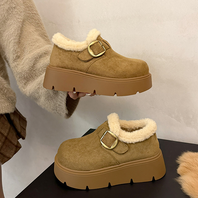 新款冬季爆款乐福鞋雪地棉鞋